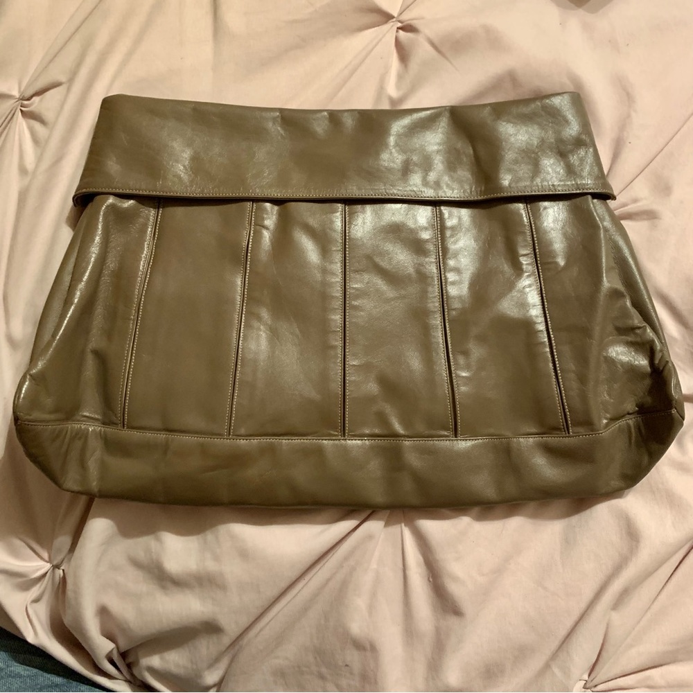 Vintage NWT VENETTO Leather TAUPE Style #1064 WHEAT Purse / Bag  *Broken Clasp